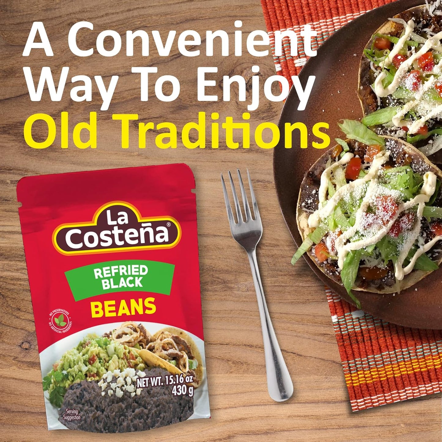 La Costeña Refried Black Beans benefit one